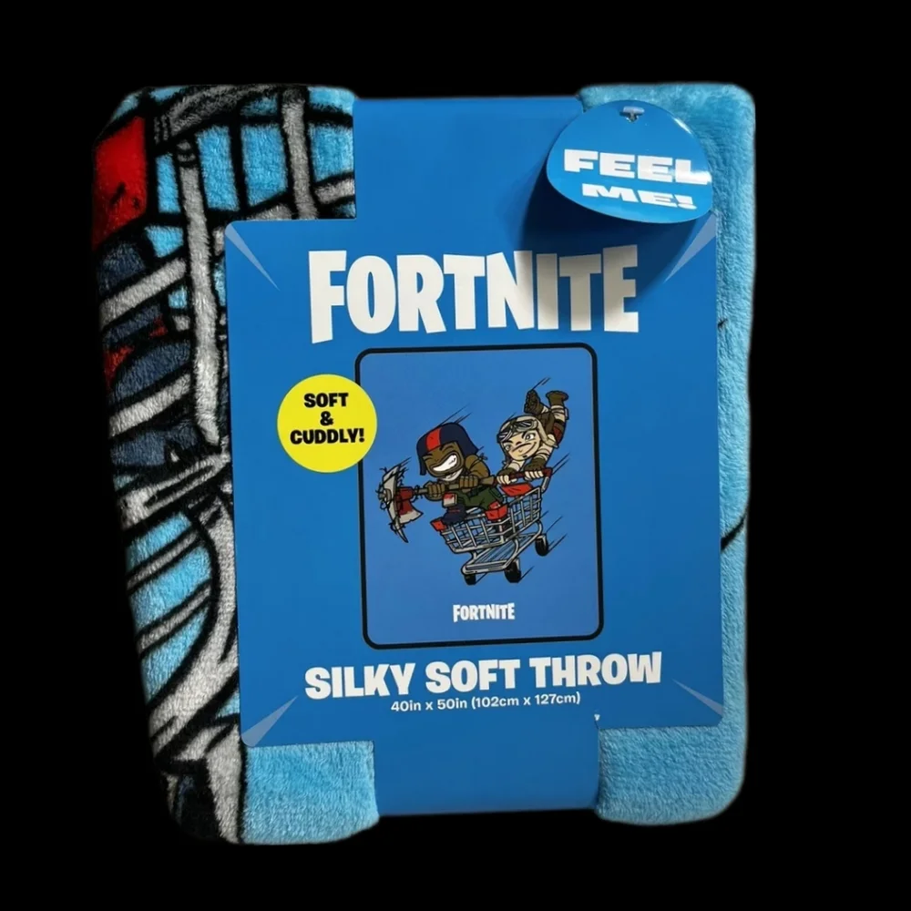 NEW Fortnite Go Go Silk Touch Throw, 40 x 50, Microfiber, Blue, Epic Games